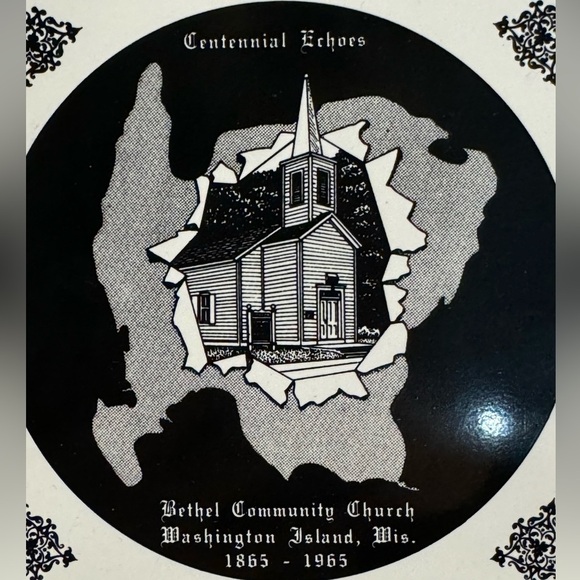 ViTG Black & White Tile Trivet Bethel Community Church Wash Island Wisconsin 90s - Picture 2 of 7